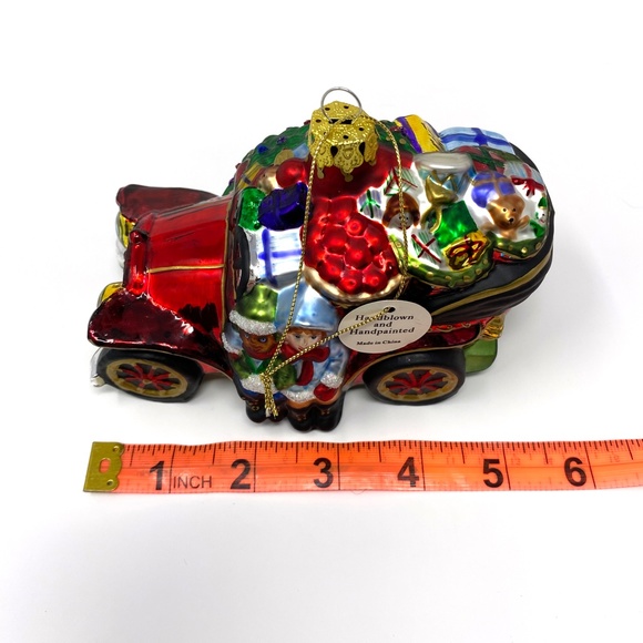 Handblown Handpainted Ornament "Santas Magical Ride" Holiday Christmas Decor - Picture 6 of 8